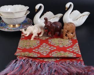 Lot 9145 Mixed Lot  Lenox Porcelain  Carved Animals  Etc