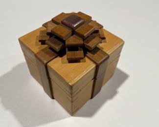 Lot 9813 Wooden Ribbon Puzzle Box