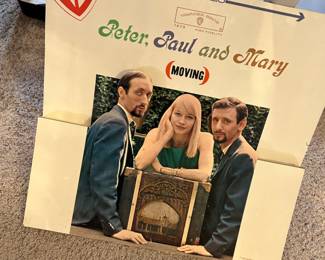 Warner Bros cardboard advertisement for Peter Paul and Mary