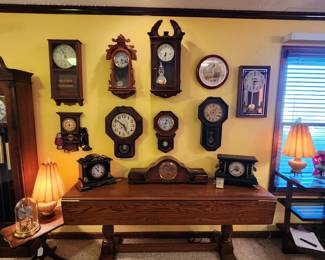 Fantastic Wall of Vintage and Antique Clocks