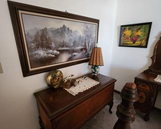  Vintage Cedar Lined Chest on Legs