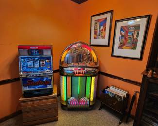 Wurlitzer Jukebox and Aruze "Surftrip" Slot Machine