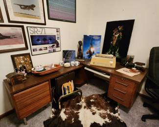 MCM Desk with wooden filing/storage drawers