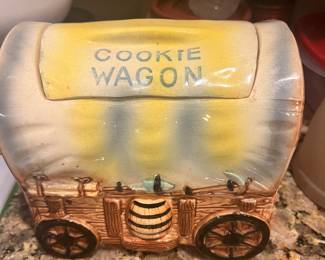 Vintage cookie wagon jar
