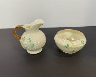 Belleek Cream & Sugar