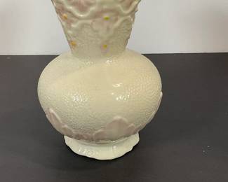 Belleek Pink Porcelain Vase