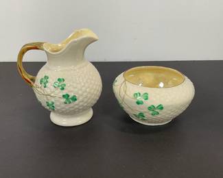 Belleek Cream & Sugar