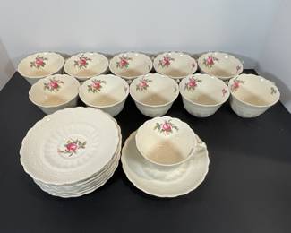 Spode Billingsley Rose Cups & Saucers