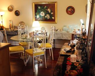 Tea room set up in Parlor