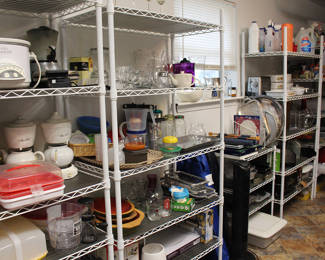 Pantry items in garage