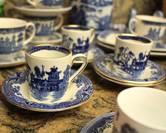 More Blue Willow, Demi cups and saucers