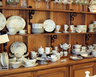 Sets of china, Quince by Wedgwood china on far right