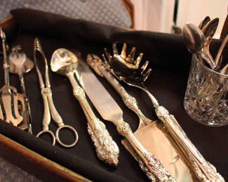 Silver plate serving pieces