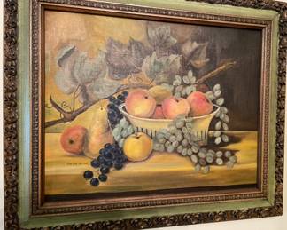 Painting in old frame