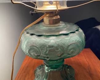 Old pattern lamp. Lincoln drape shade 
