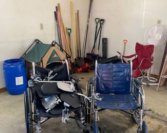 Wheelchairs, outdoor hand tools, folding dog house, outdoor chair,
