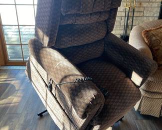 Brown power lift reclining chair 