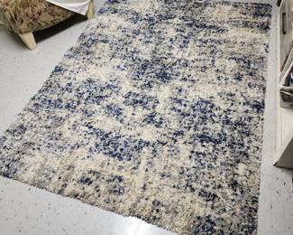 Blue and white rug
