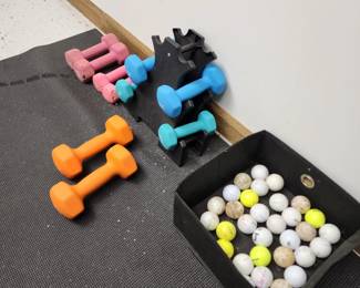Hand Weights / Dumb Bells and Golf Balls