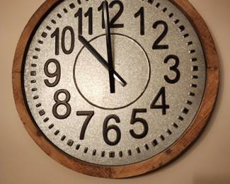 Metal & Wood Framed Ganz Wall Clock $125
