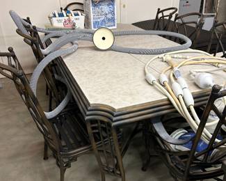 FRONTGATE TABLE AND CHAIRS WITH CUSHIONS