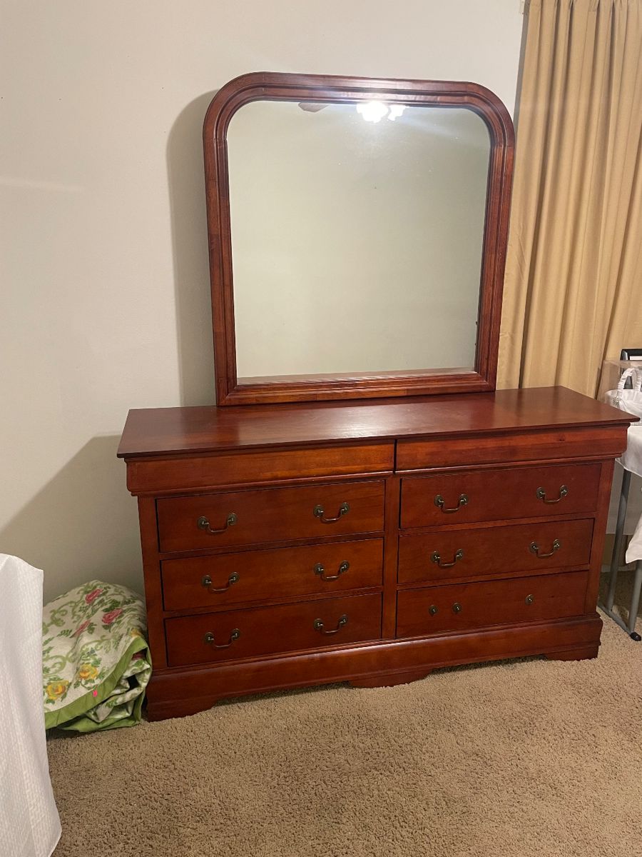 Vintage Dresser $125
60” long
17” deep
34” tall
It is missing a handle
