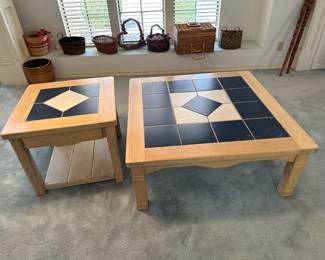 $50 Coffee Table & Side Table                                             
Price is for both tables
Coffee Table is 
41” square 
16 1/2” tall
Side Table is
24” square
21” tall 