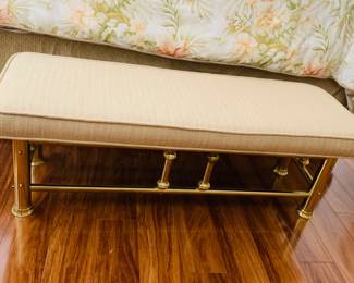 Brass Cushioned Bench