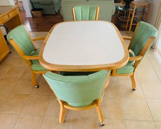 Cute Vintage Aqua chairs and table