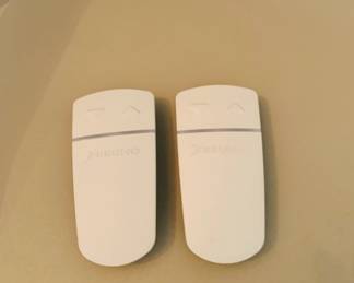 Close-up of stair lift remotes