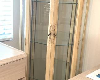 Blonde Octagonal Display Cabinet