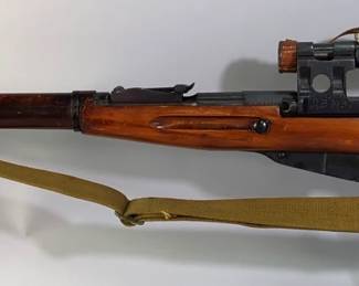 Russia / C.A.I. Mosin Nagant M91/30 Sniper Version 7.62x54R Bolt Action Rifle SN# DV AB 1437, Scope, Stamped 1943, Russian Sickle And Hammer On Receiver And Scope, Canvas Sling