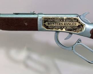 Kadet Wood Percussion Style Cap Gun, And S.R.M. Western Ranger Electronic Plastic Rifle, Makes Cocking And Firing Sounds