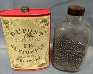 Black Powder Supplies, Includes DuPont FF Gunpowder, Shotgun Shell Crimper, Hornady Die Bushing 2-Pack, Bullet Mold, Caps, Shot, And More