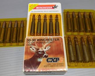 Winchester 30-30 Win 170 gr Power-Point Ammo, Approx 20 Rds