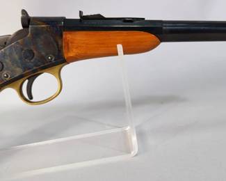 A. Uberti / Navy Arms Rolling Block .22 LR Single Shot Pistol SN# 04861, In Wood Case With Key