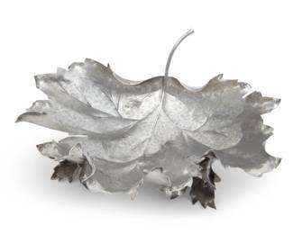 A Buccellati sterling silver leaf form bowl
modern