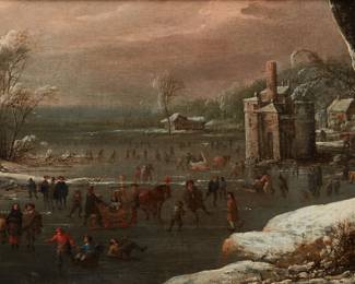 Figures skating in a winter landscape