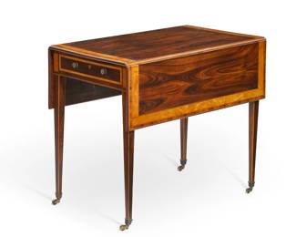 A George III satinwood banded kingwood and tulipwood pembroke table
fourth quarter 18th century
