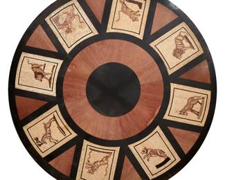 A Roman style mixed marble and mosaic table top
modern