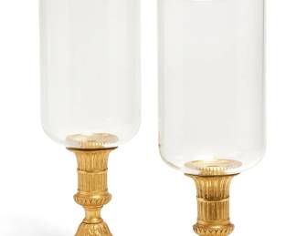 A pair of Louis XVI style gilt bronze and clear glass photophores
modern