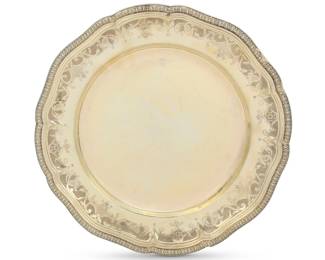 A French silver gilt dish
Maison Odiot, Paris
late 19th century