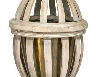 A white painted covered basket form jardiniere
late 19th century