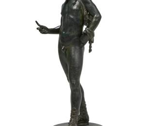 A large Italian Grand Tour patinated bronze model of Narcissus
Chiurazzi foundry, Naples
late 19th/early 20th century