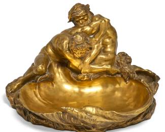 A Louis XV style gilt bronze figural centerpiece
after the model by Gustave Frederic Michel (1851-1924)
late 19th/early 20th century