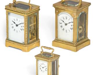 Three gilt brass carriage clocks
early 20th century