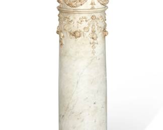 A Neoclassical style white marble columnar pedestal
late 19th century