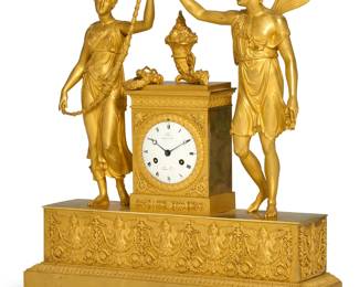 An Empire gilt bronze figural mantel clock
Claude Hémon and Pierre Victor Ledure, Paris
early 19th century