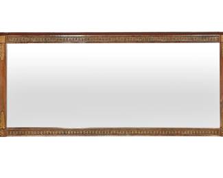 A Continental Neoclassical style parcel gilt figured walnut overmantel mirror
post 1950