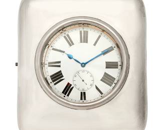 A Goliath silver plated pocket watch in fitted silver case
circa 1900